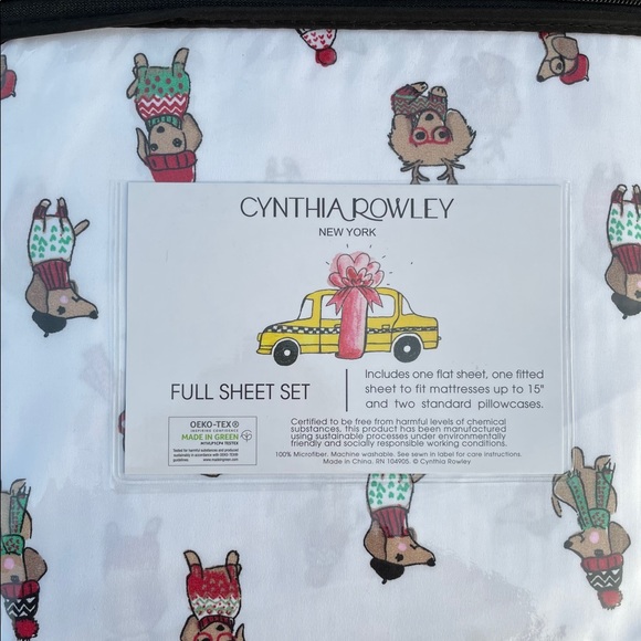 New Winter Rowley Daushaund Dog Full Sheet Set - Picture 2 of 2